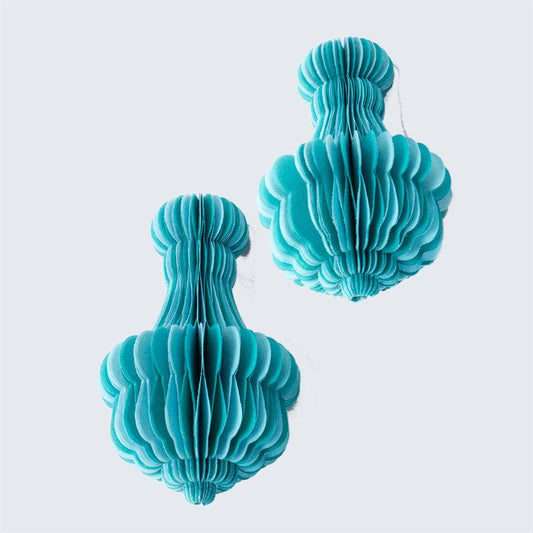 Indian Recycled Paper Decoration 'Medium Turquoise Bauble'