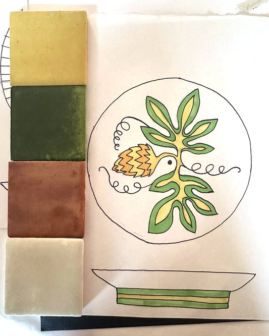 Soap Dish – Hand Painted Ceramic – Passion Flower Design