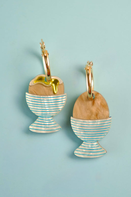 Dippy Egg Hoop Earrings