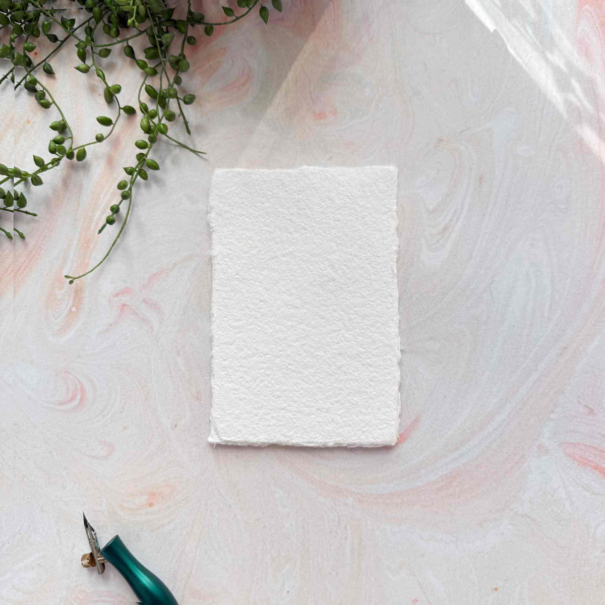 Watercolour Card in White | Packs of Handmade Cotton Card