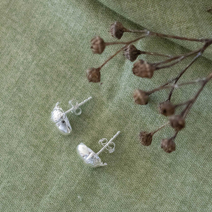 Sterling Silver Acorn Stud Earrings