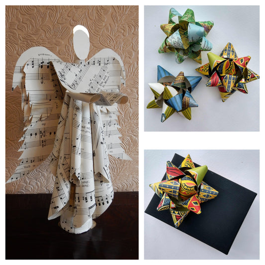 Upcycled Paper Standing Angels & Gift Bows With Liz Turner (Lets Be Cats Jewellery)
