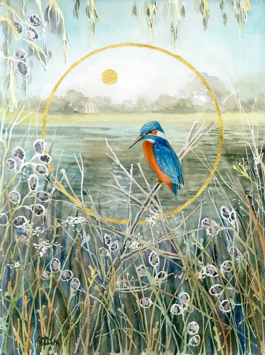 View Across Octagon Lake, Stowe. By Clare Tebboth LIMITED EDITION