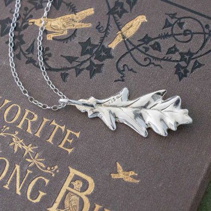 Large Sterling Silver Oak Leaf Pendant