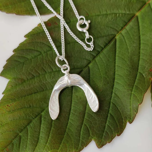 Medium Sterling Silver Sycamore Seed Pendant