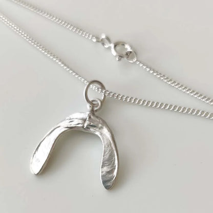 Medium Sterling Silver Sycamore Seed Pendant