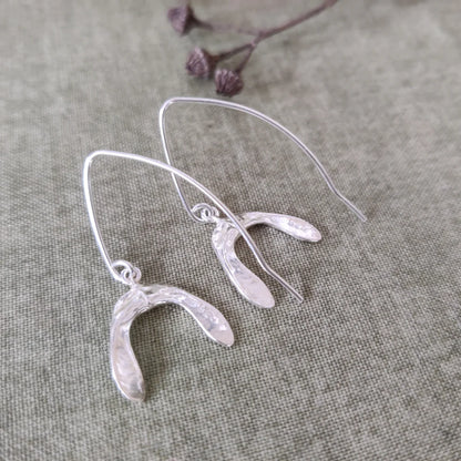 Sterling Silver Sycamore Seed Drop Earrings