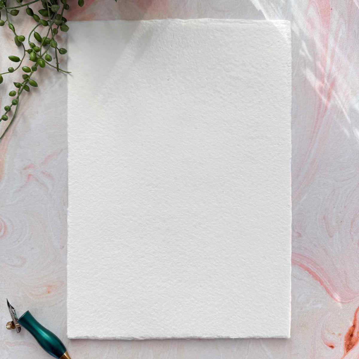 Watercolour Card in White | Packs of Handmade Cotton Card