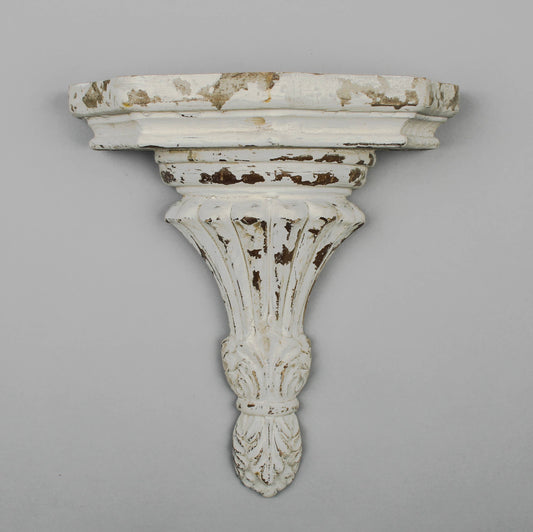 Distressed White Ornate Wall Bracket Shelf Corbel