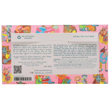 Hugging Animals, Dark Chocolate with Mint & Crystal Crunch