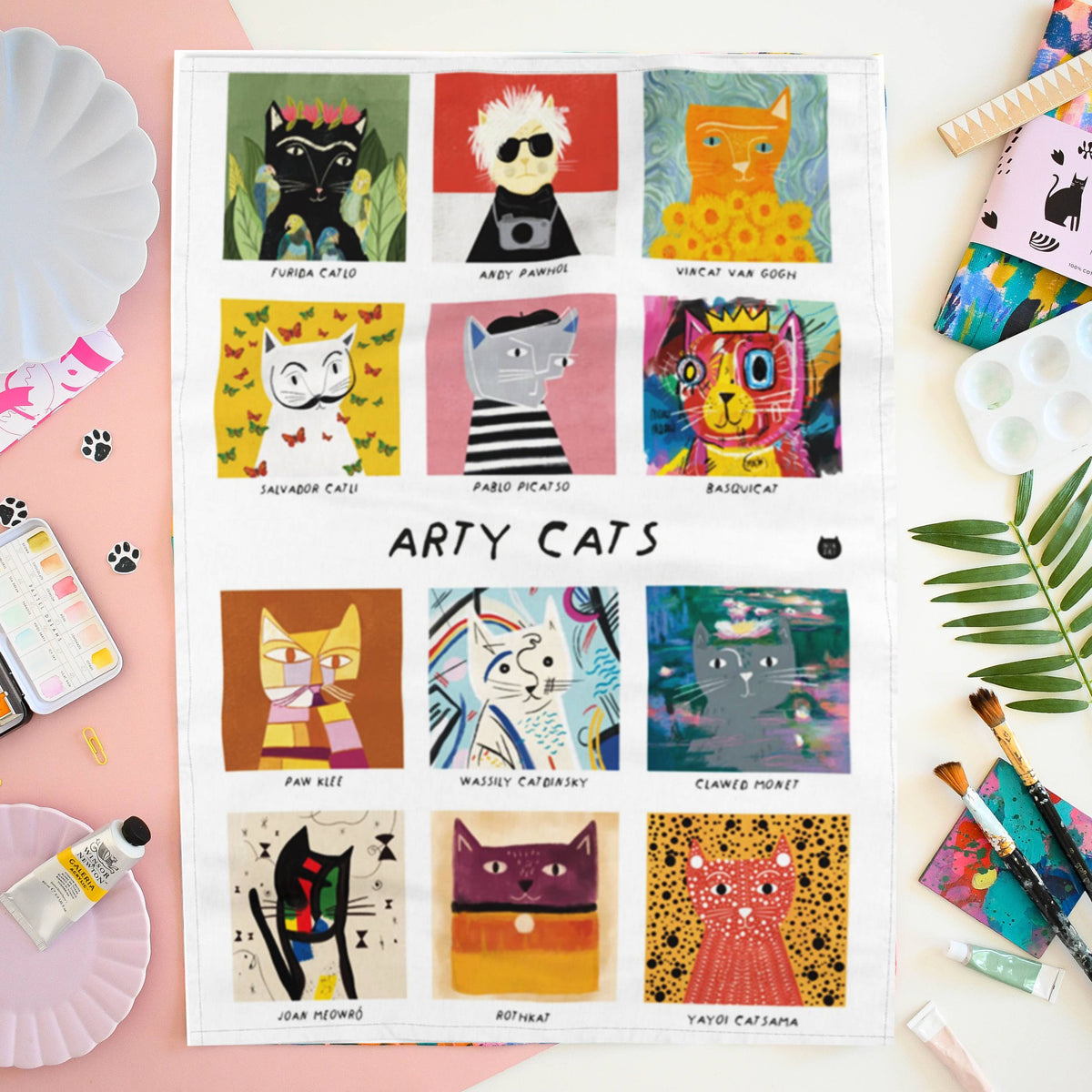 Arty Cats Tea Towel 