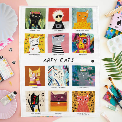 Arty Cats Tea Towel 