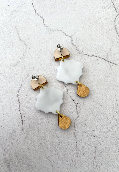 Erica Statement Gold Tile Earrings