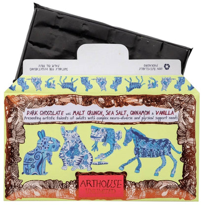 Magnificent & Mighty, Dark Chocolate with Malt Crunch, Sea Salt, Cinnamon and Vanilla