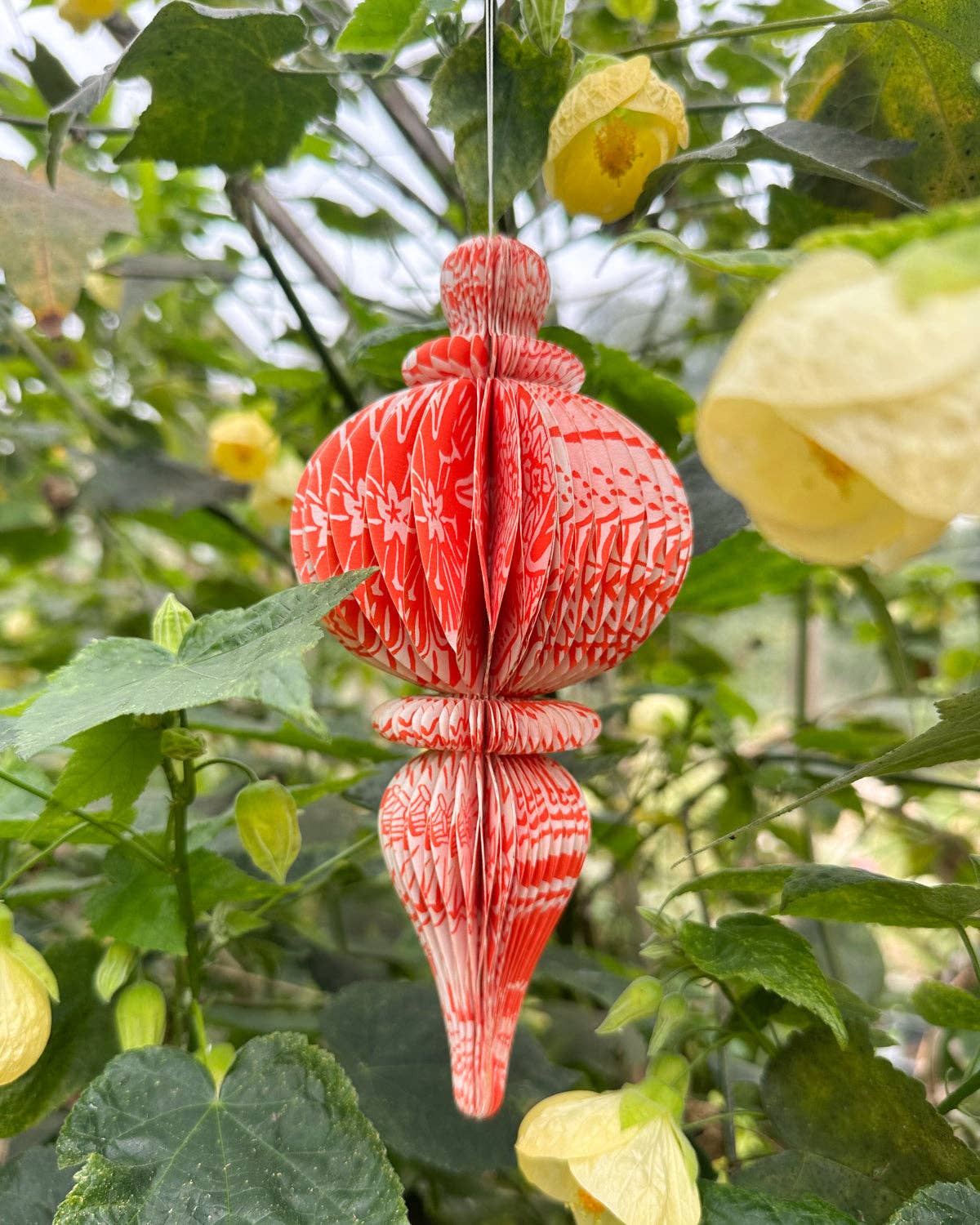 Indian Recycled Paper Decoration 'Large Orange Floral'