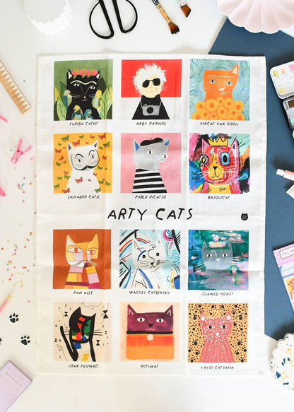Arty Cats Tea Towel 