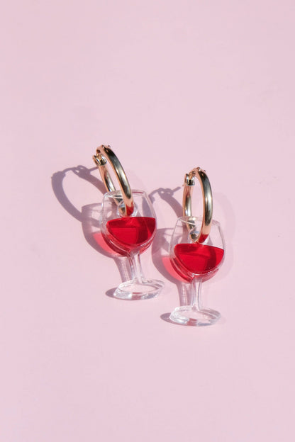 Red Wine Hoop Earrings