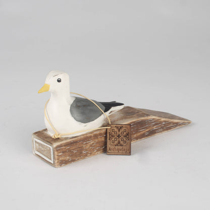 Hand Carved Wooden Seagull Doorstop by Archipelago
