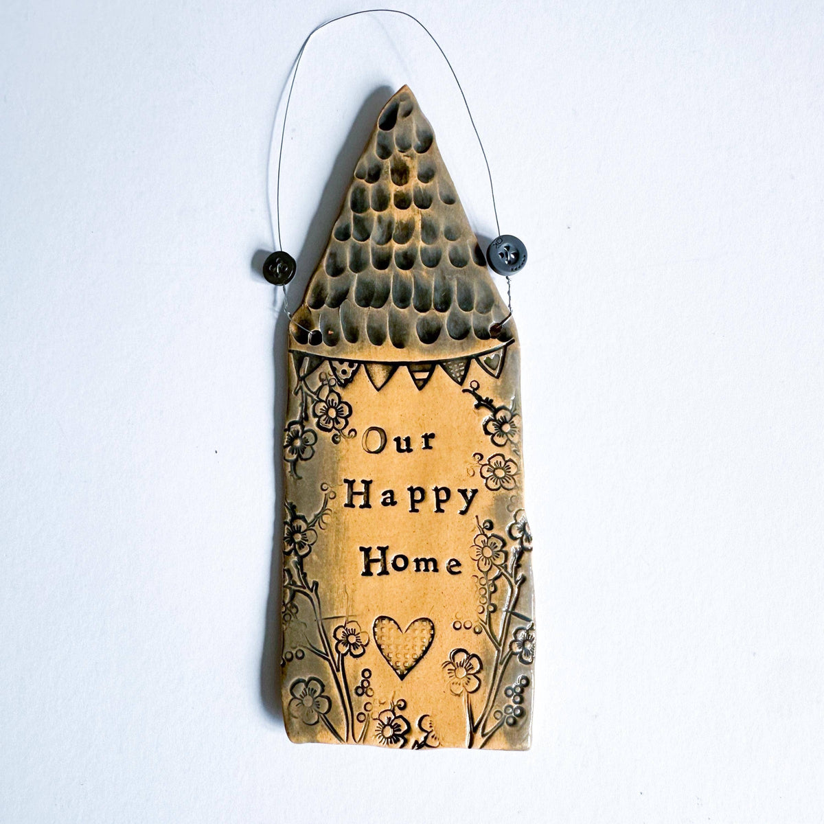 Ceramic House Plaque "Our Happy Home" Made in Wales