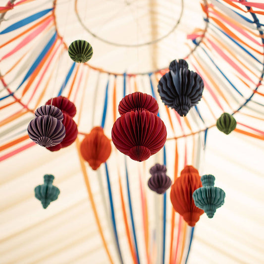 Indian Recycled Paper Fold-Away Bauble Decoration