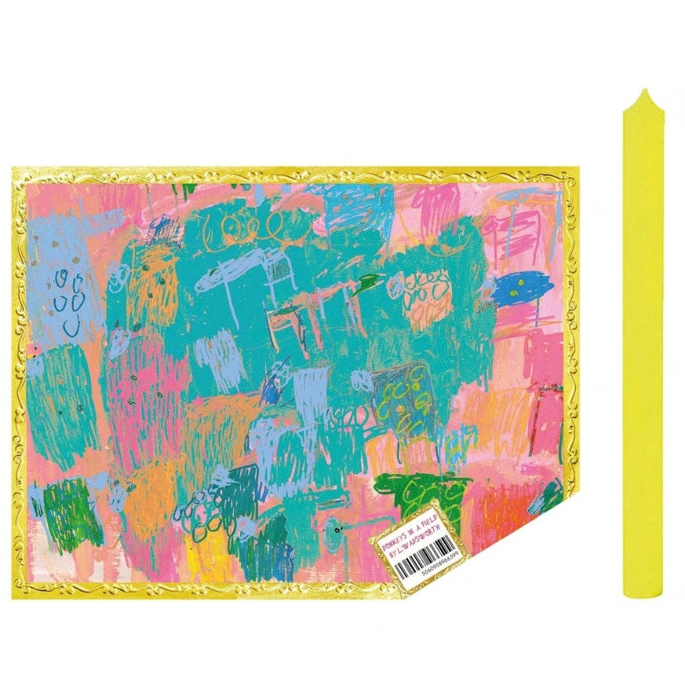 Donkeys in a Field, Neon Yellow Dinner Candle