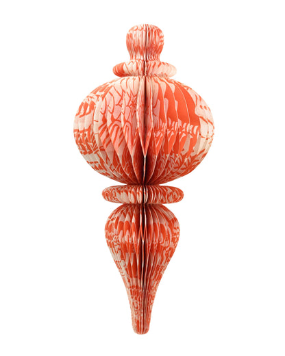 Indian Recycled Paper Decoration 'Large Orange Floral'
