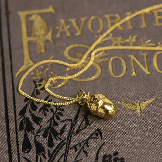 Gold Vermeil acorn pendant