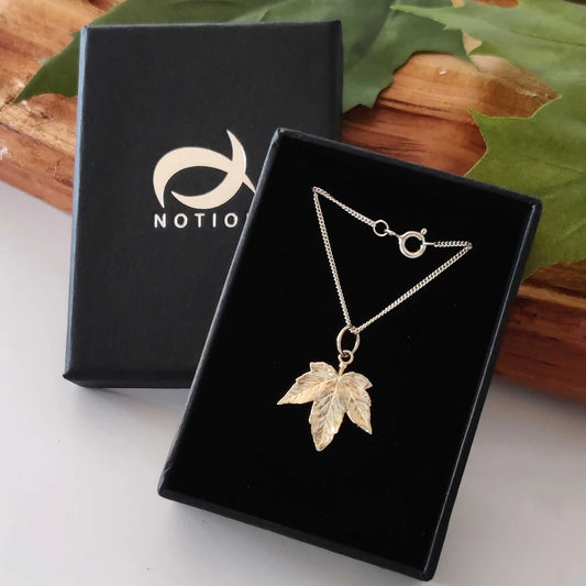 Small Sterling Silver Sycamore Leaf Pendant